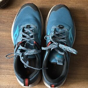 Saucony Women's Ride 15 TR Trail Running Shoe, Mist/Ember, 8.5